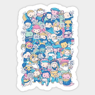 Doodle style artists puns characters Sticker